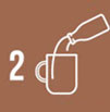 1. Add 3 Heaped teaspoons (11.5g) of My Way Latte in to your favourite mug