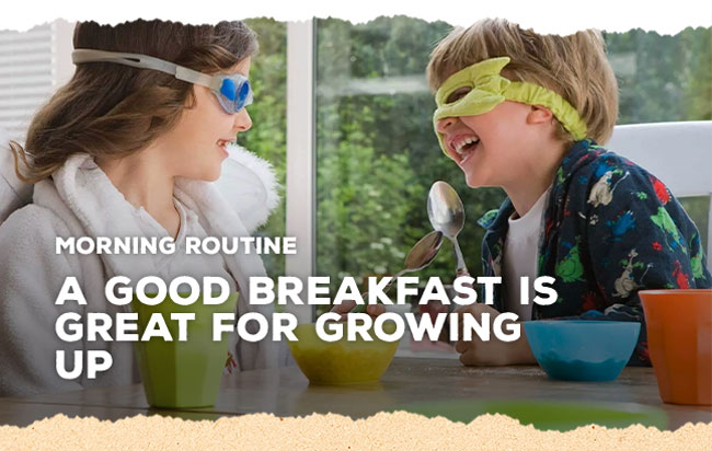 Morning routine. A good breakfst is great for growing up.