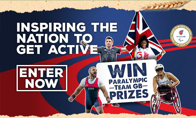 Inspiring the nation to get active. Win paralymic team GB prizes. Enter now.